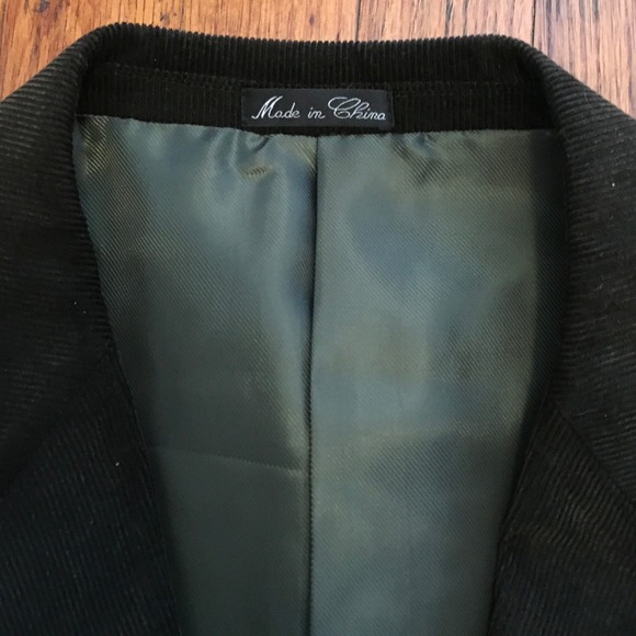 Alan Flusser Corduroy Men's Blazer Size 44R Sports Coat‎ Jacket Dark Green/Brown - Picture 2 of 12